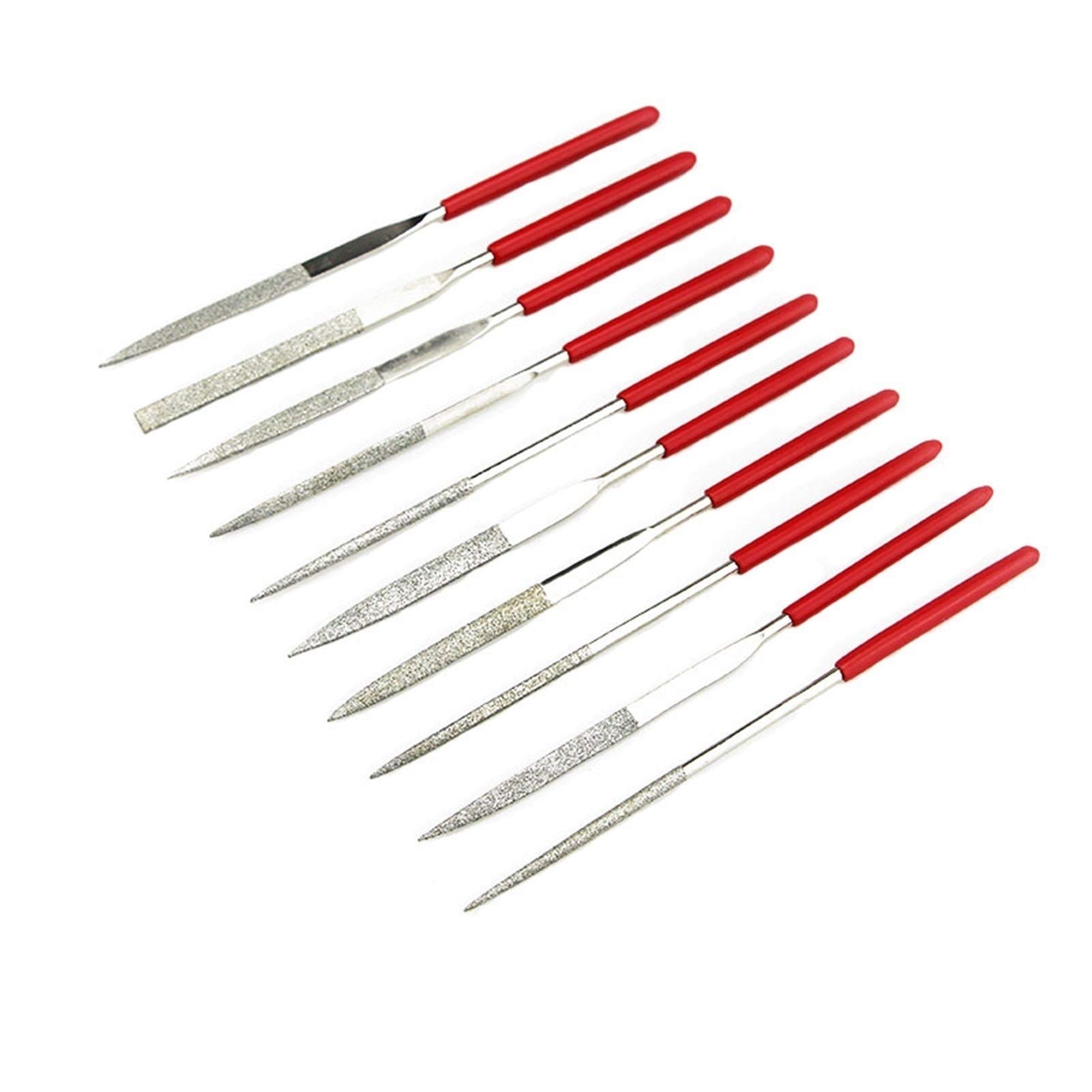 Juego de limas, juego de limas de metal, 10 piezas de limas de aguja de diamante de 140 mm for tallar en madera Juego de limas manuales de metal Lima de aguja manual for pasatiempos Lima resistente(Co
