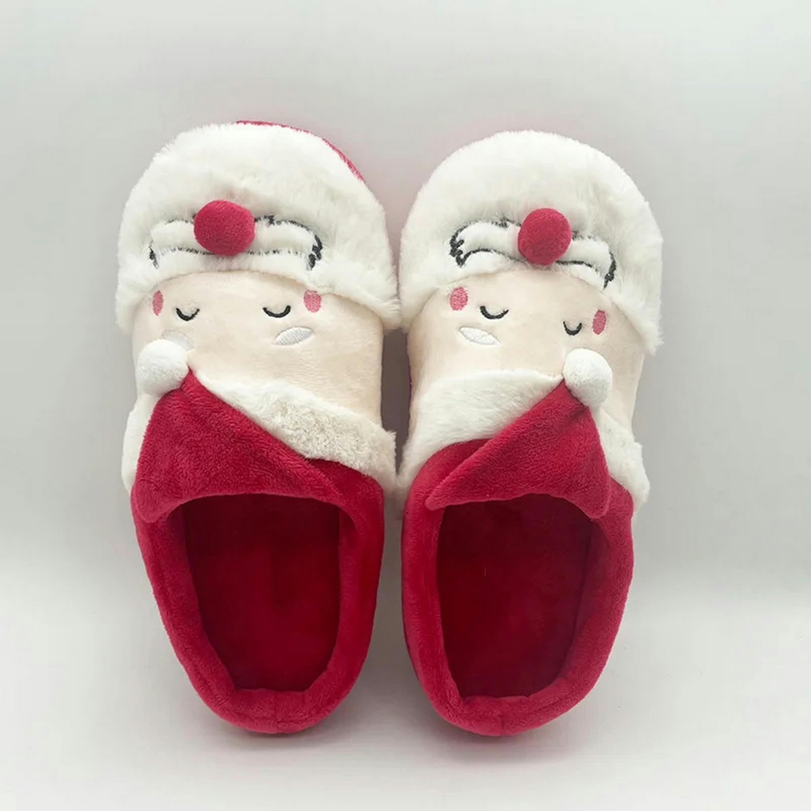 Kapcie Rote Baumwollschuhe Święty Mikołaj Baumwollschuhe Ciepłe Innenschuhe Weiche Bodenschuppen
