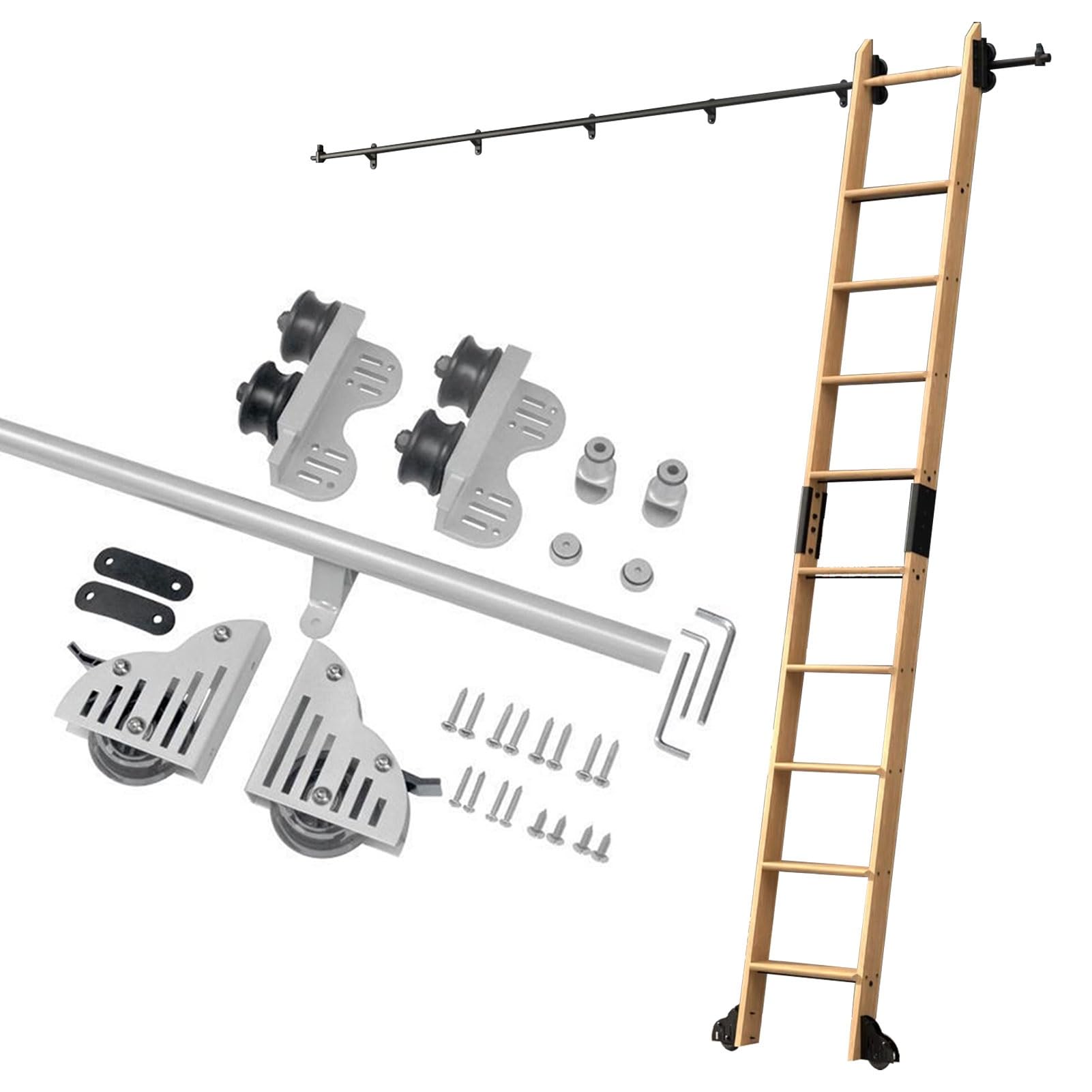 Kit de montage pour échelle roulante de bibliothèque pour optimiser l'espace du salon