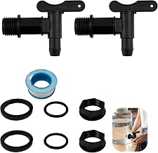 2 x Plastic Tank Taps for Rain Tanks with Waterproof PTFE Tape – 3/4 Inch – for Garden and Home Use