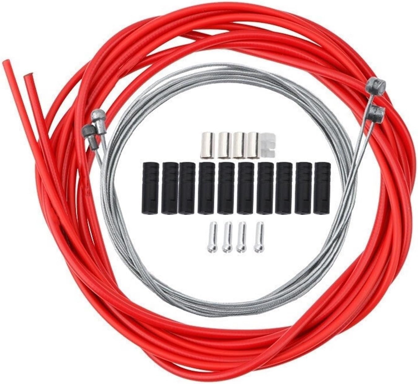 Bike Brake Wire,1 PCS Bicycle Brake Shift Cable MTB Road Bike Derailleur Line 2.5+2m Brake Housing/Shift Housing(Orange)(Blue)/17041(Red)