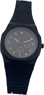 ساعة يد كاجوال سوداء - تصميم عصري بأرقام عربية