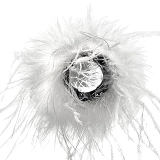 Uposao Pulsera de plumas para mujer, elegante y natural, con plumas de avestruz, para disfraces, fiestas, Halloween, color blanco