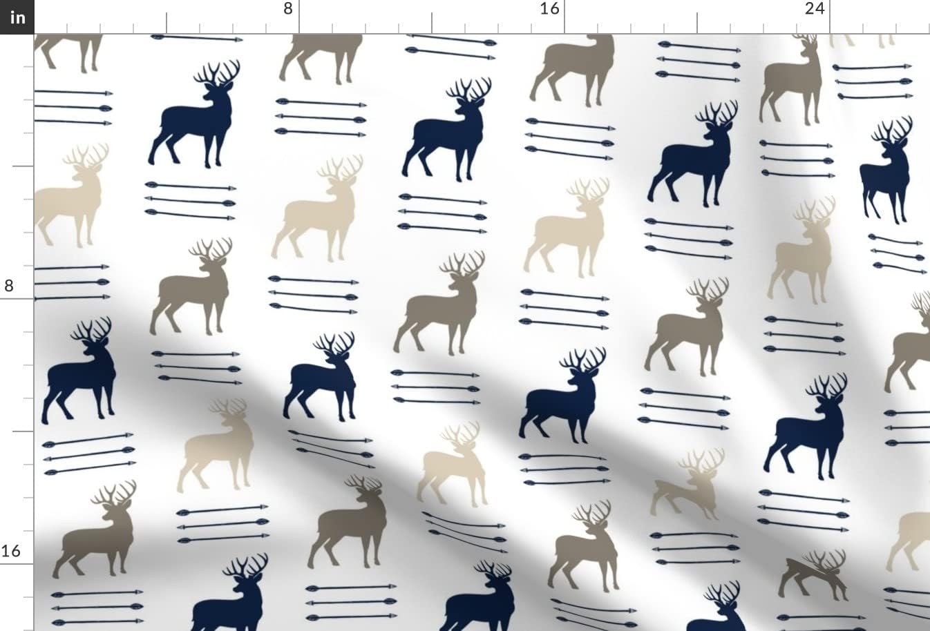 Spoonflower Fabric - Multi Buck Arrow Rustic Woods Deer Antlers Woodland Printed on Minky Fabric by The Yard - Sewing Baby Blankets Quilt Backing Plush