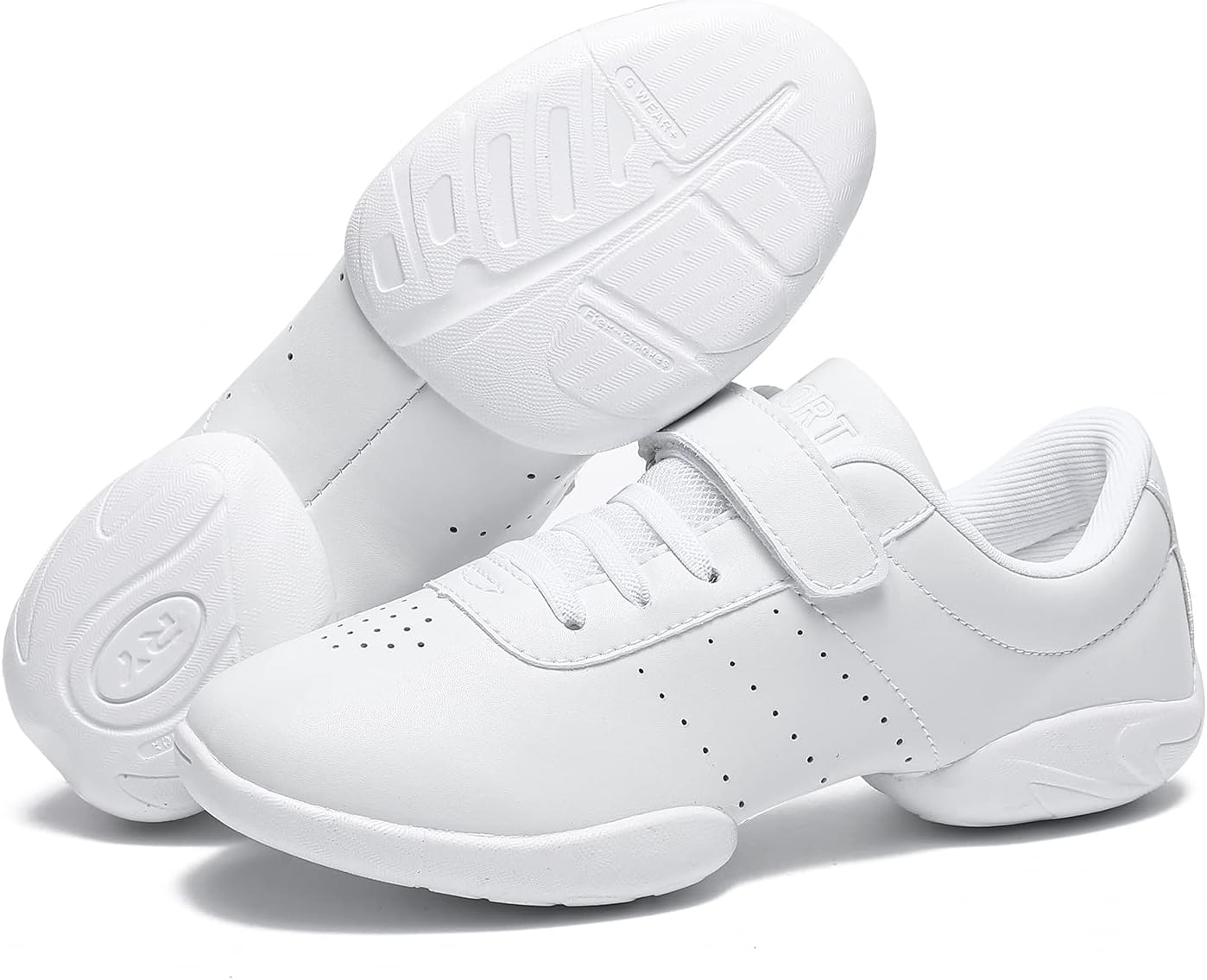 LANDHIKER Girls Cheer Shoes White Cheerleading Shoes Dance Athletic Training Tennis Breathable Youth Dancing Lightweight Competition Comfortable Cheer Sneakers - Image 5