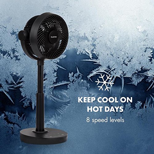 Klarstein Neo Stream • Table Fan • Adjustable • Air Circulator • Remote Control • 8 Modes • Oscillating • Portable • Strong and Quiet Operation • Black - Thumbnail 6
