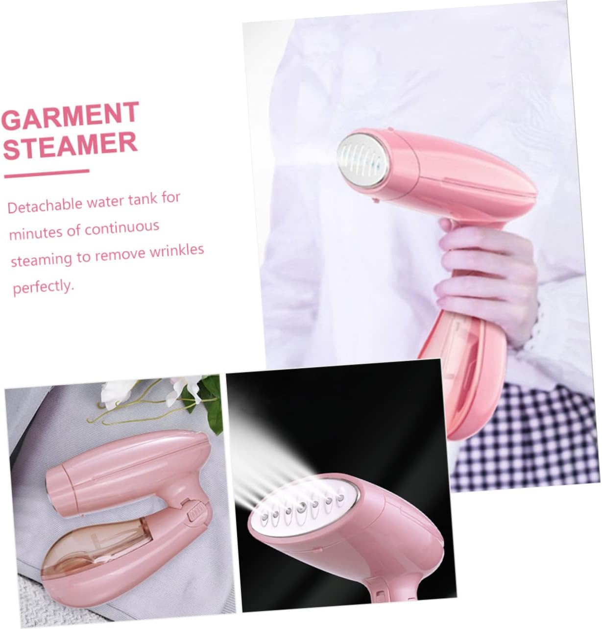 Garneck Garment Fabric Wrinkles Remover Handheld Steamer for Cleaning Travel Steamer