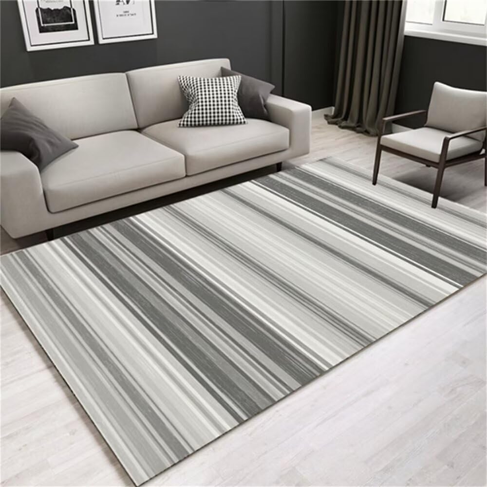 Tapis de salon gris géométrique 180x280cm pour grand espace moderne