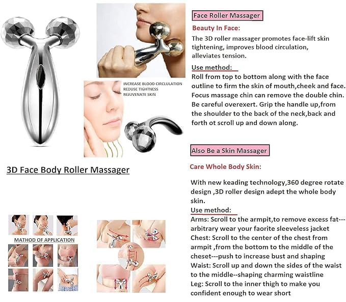 3d Manual Face Massager For Women | Facial Massager & Face Roller For Glowing Skin | Self Care Product | Body Massage Tool 5 61sAChAdpnL