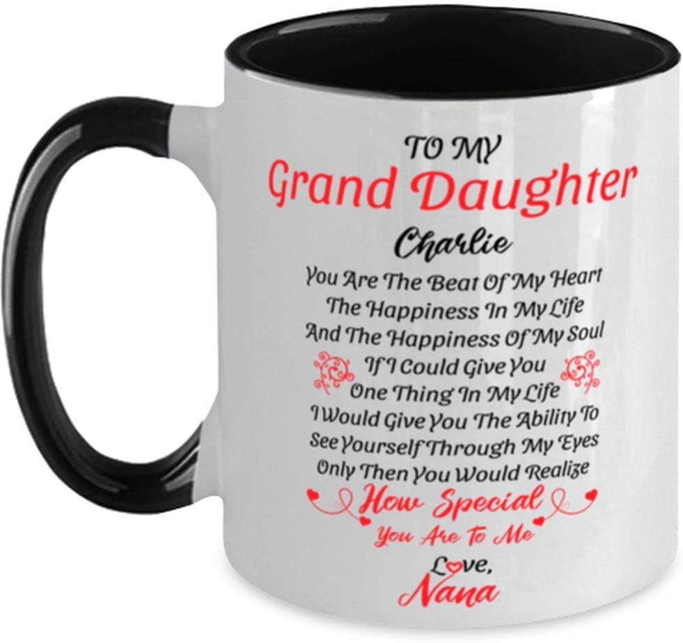 Personalized Granddaughter Two Tone Coffee Mug, To My Granddaughter, Granddaughter