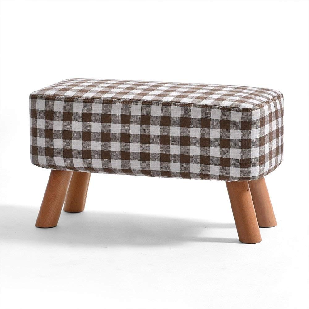 Repose-pieds en tissu créatif tabouret de canapé bois massif 57x35cm