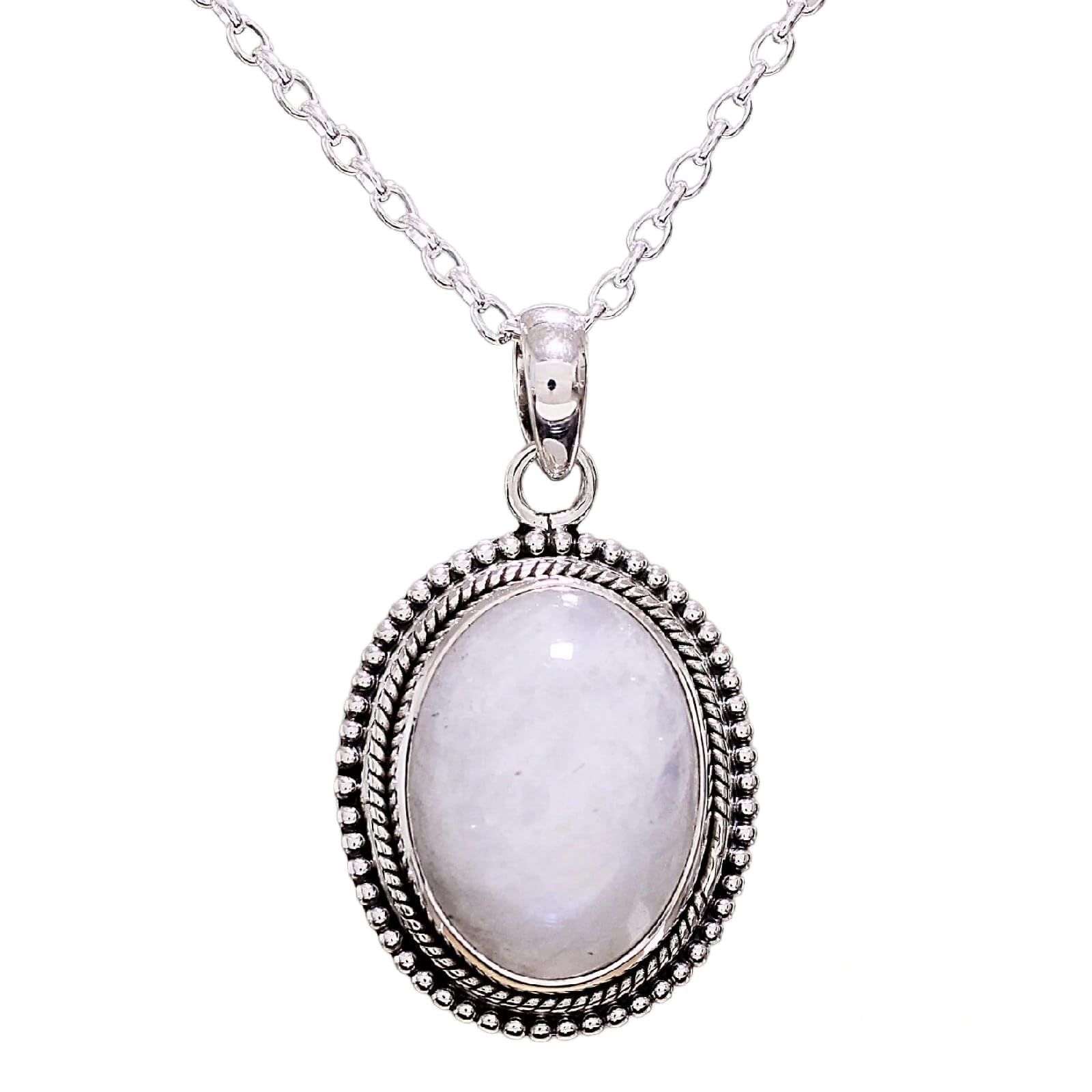 Moonstone Pendant Natural Crystal Healing Gemstone Pendant for Men & Women, Lab Certified