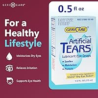 Vista 4 de GeriCare Lágrimas lubricantes artificiales, gotas calmantes de hidratación de ojos, fórmula lubricante ocular de larga duración, botella de 0.5