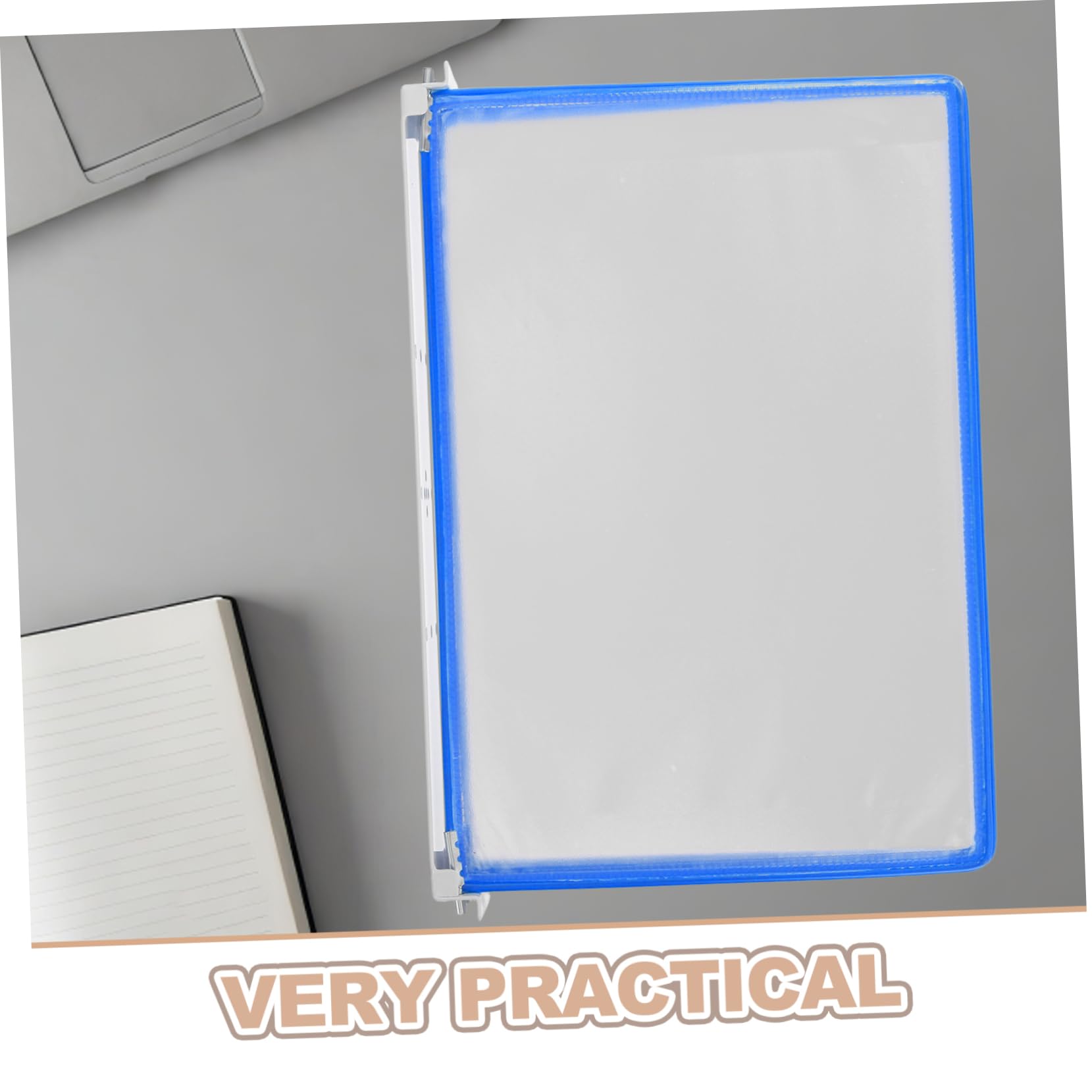 Transparenter Wand Aktenhalter mit 5 Seiten A4 Blau für Büro
