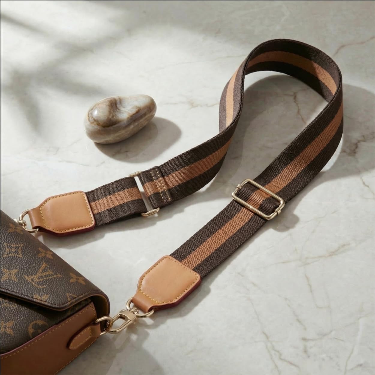 Wide Purse Strap Crossbody Replacement Strap for Handbags Adjustable Brown Leather Purse Strap