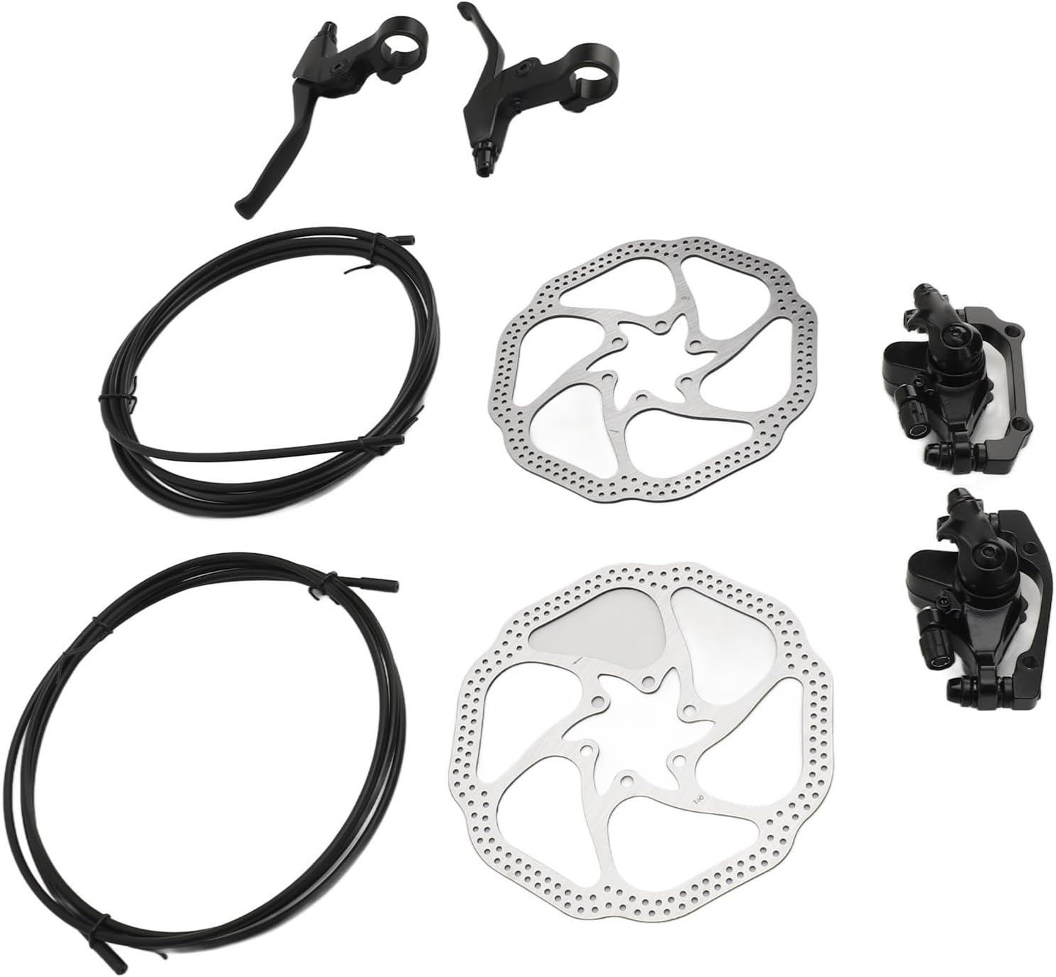 Bikes Disc Brake Set, Front and Rear Caliper Brake Levers Kit, Aluminum Alloy Front and Rear Caliper for Road Bikes Mountain Bikes