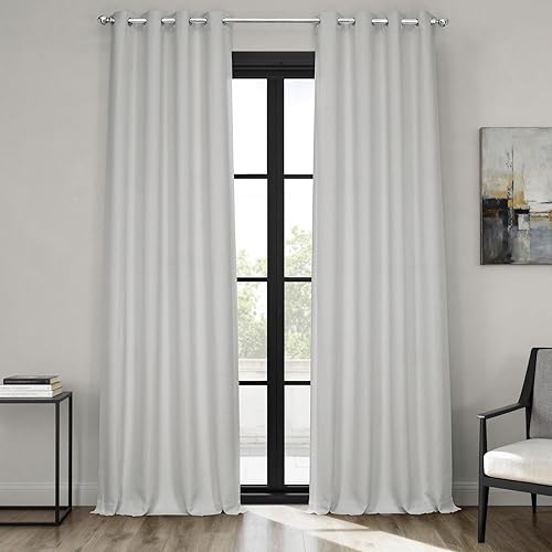 HPD Half Price Drapes Cortinas de lino con ojales de 84 pulgadas de largo para oscurecer la habitación, para dormitorio y sala de estar (1 panel),