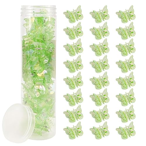 Miniatura 16 de AHONEY - 60 pinzas de mariposa mini para el cabello con caja de brillo, accesorios para el cabello estilo 90s Y2k para niñas y mujeres (Azul)
