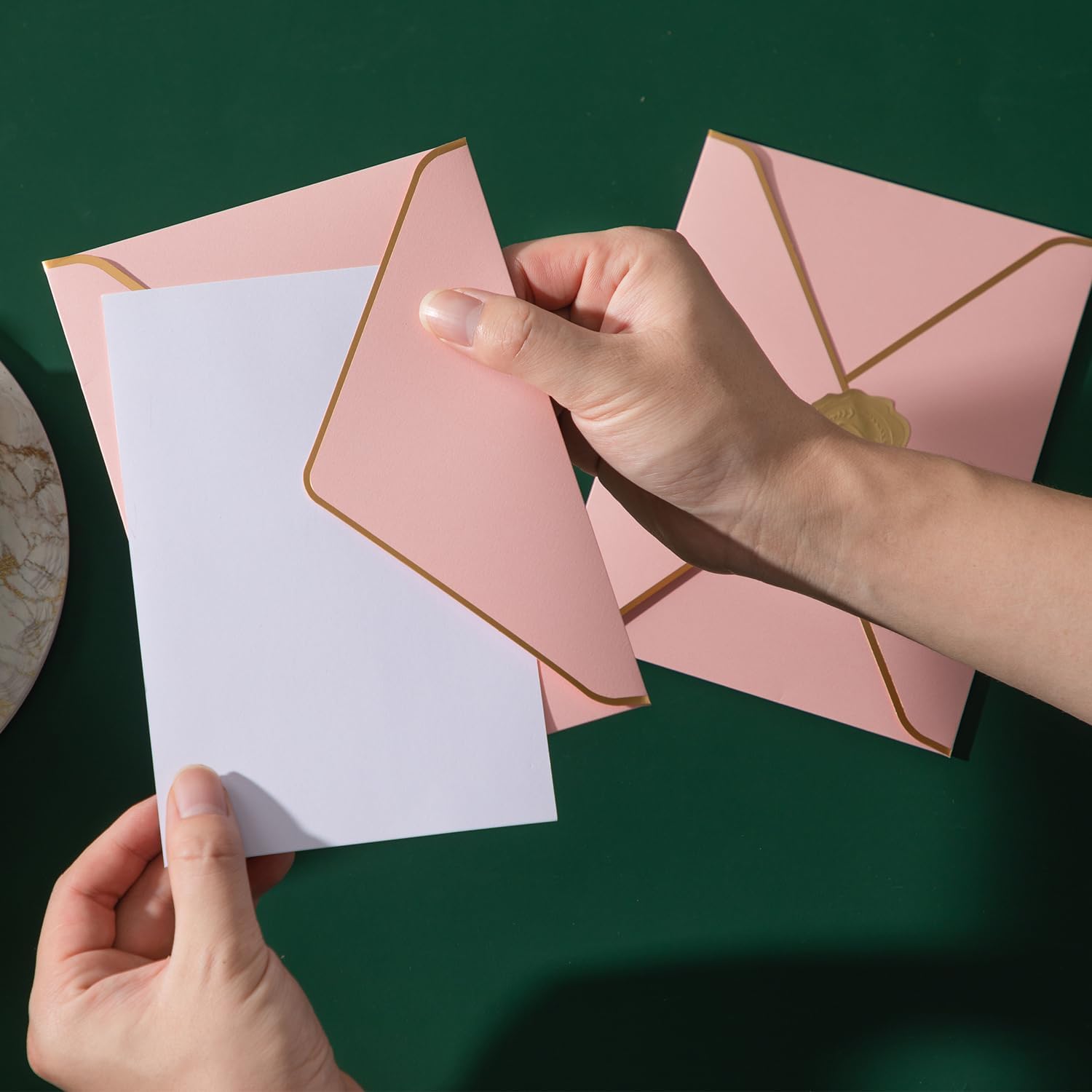 50 Pcs  Crosky CDR16 Beyond Grateful -PinkShade 4x6 inches Golden (Pink)