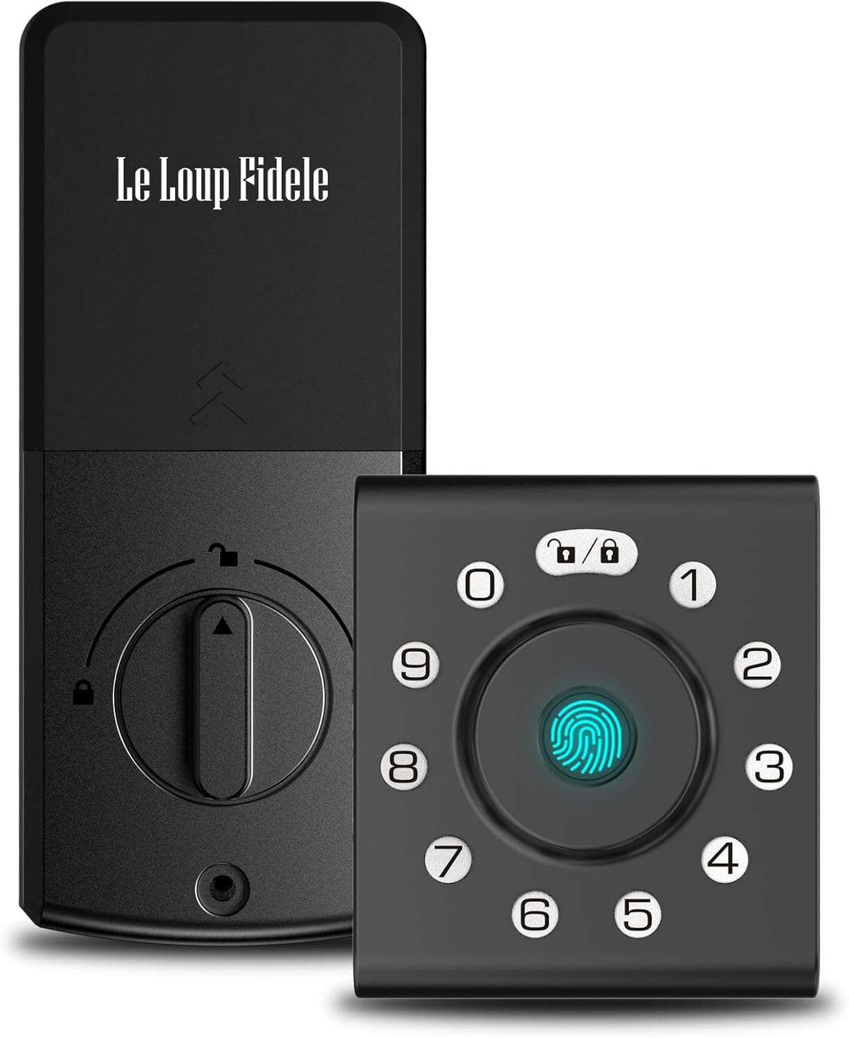 LELOUPFIDELE Smart Lock – Keyless Entry Door Lock with Keypad Deadbolt, Fingerprint & Anti-Peek Code, Compact Design, Auto-Lock, Easy Install for Home//Office (Matte Black)