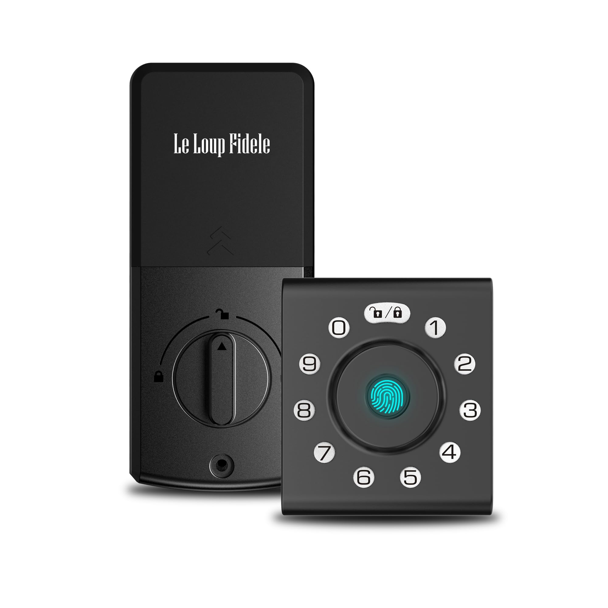LELOUPFIDELE Cerradura inteligente – Cerradura de puerta de entrada sin llave con cerrojo de teclado, huellas dactilares y código antimirada, diseño compacto, bloqueo automático, fácil de instalar