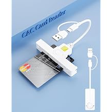 CAC Card Reader 2 in 1 USB/Type C Dual Connector Smart CAC Reader Military