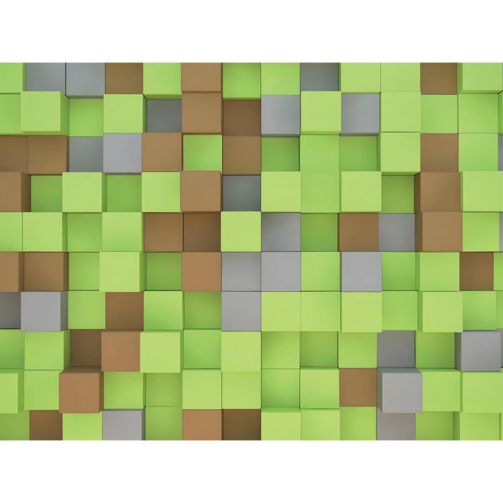 ZZBYSM 8X6FT 3D Cube Pattern Photo Backdrop Green Brown Gray Party Photography Background Event Decoration Cartoon Themed Birthday Party Wedding BY313