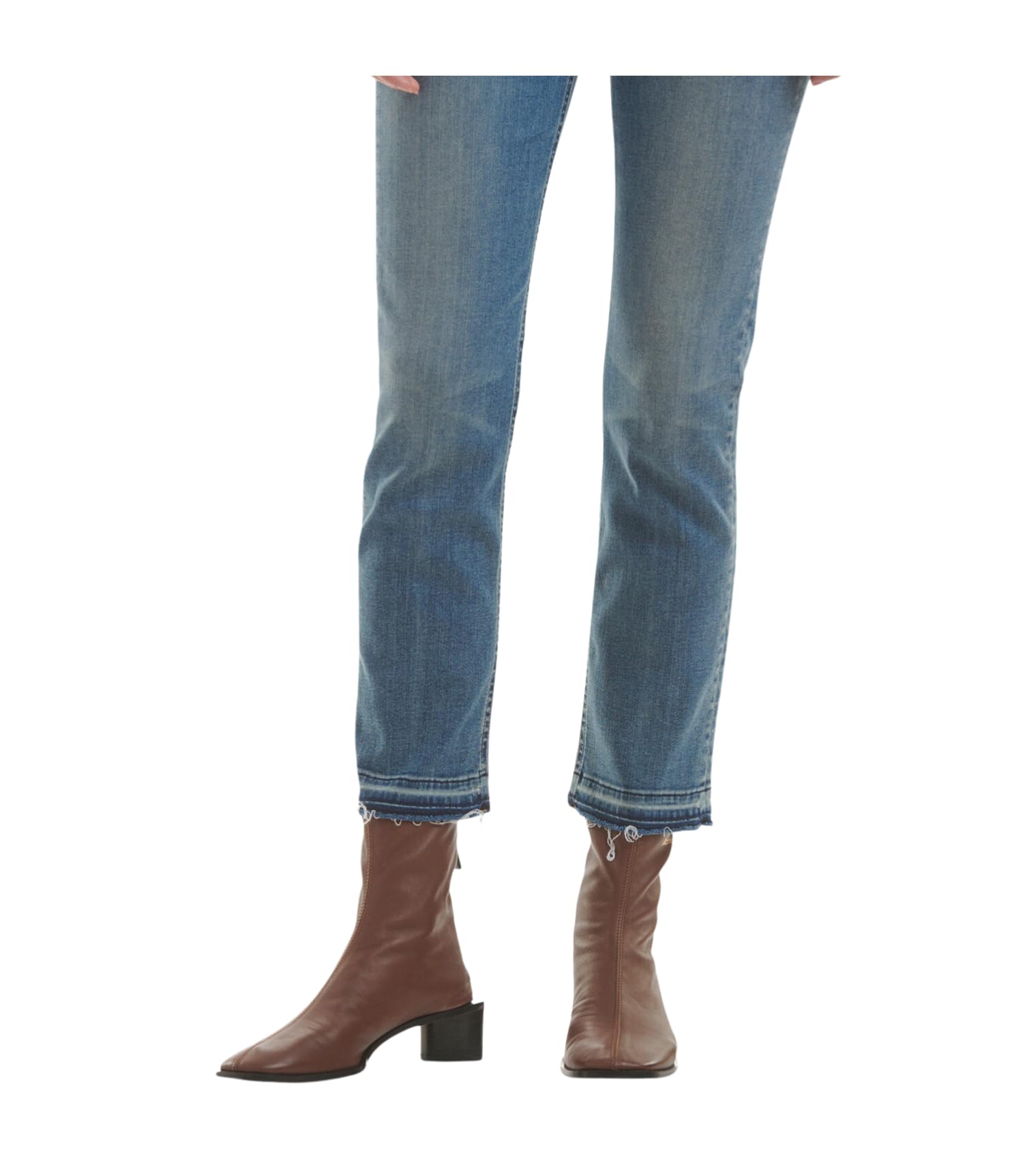Jen7 Women's Ankle Straight Released Hem Jeans in Admiral Dusk