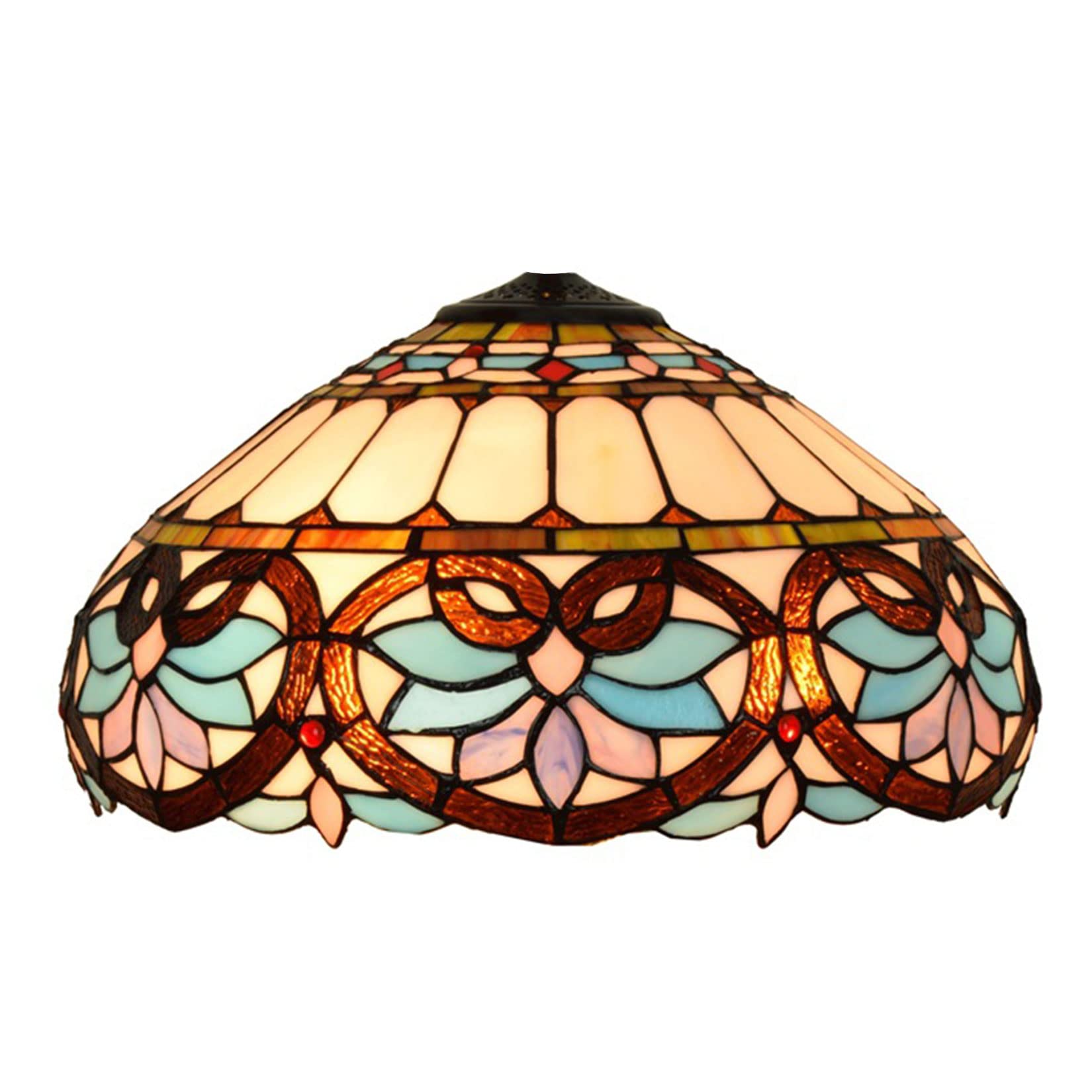 Wymienny klosz lampy Tiffany, 40 x 23 cm, witraż, tylko z nasadką, pasuje do lampy stołowej, lampy podłogowej, lampy wiszącej, lampy sufitowej, lampy domowej, kwiatu wiśni, baroku 1
