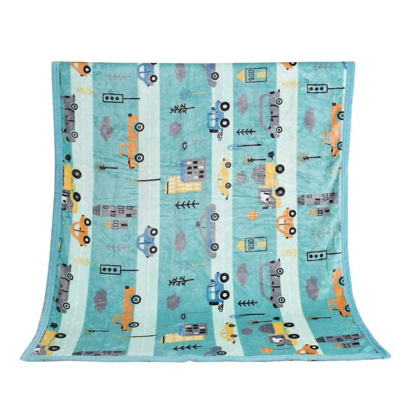 Image of Florida All Season Ultra Soft Kids AC Blanket /Baby Wrapper /Flannel Baby Blanket for 0-5 Yrs Kids(110x150cm) Pack of 2, Brown, Sky Blue