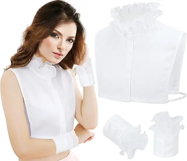 2-Piece Detachable Collar Set for Women - Removable Shirt Collars
