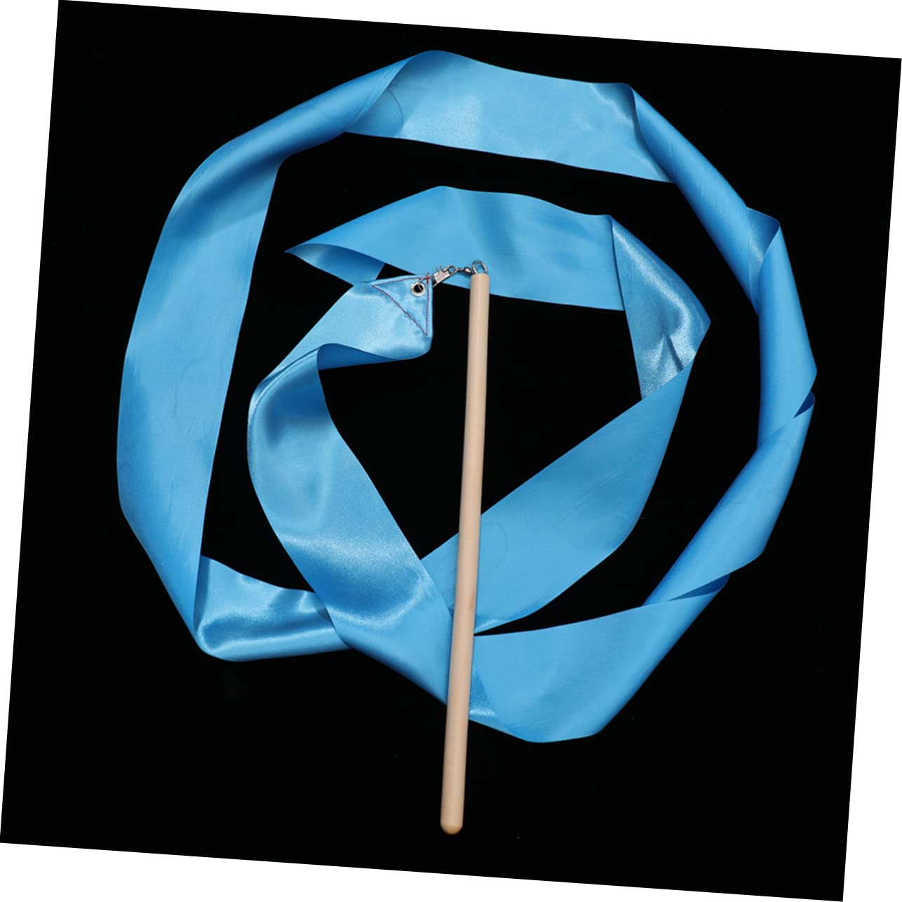 BESPORTBLE Ruban de Gymnastique Artistique Bleu 2 Pièces Poignée en Bois et Soie