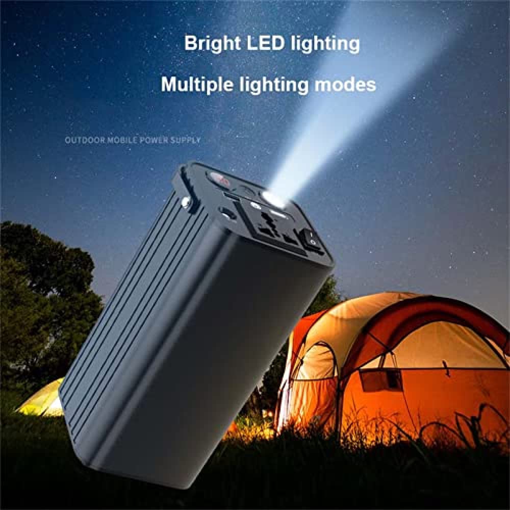 Centrale électrique Portable 180 W pour Camping, Centrale électrique Portable 266,4 Wh, Batterie au Lithium de Camping 72 000 mAh d'urgence, avec Lampe de Poche Lumineuse, pour cam