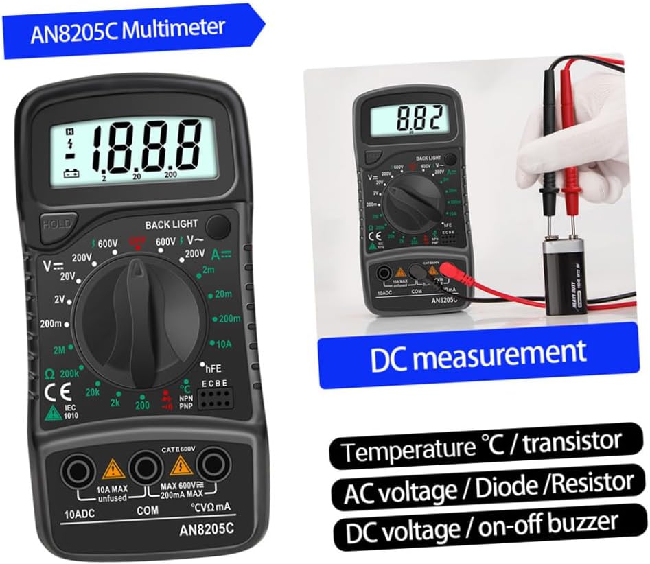 1Set Electronic Repair Tool with Digital Multimeter Adjustable Soldering Iron for Circuit Board Welding Crafts and DIY Projects Includes Soldering Tips