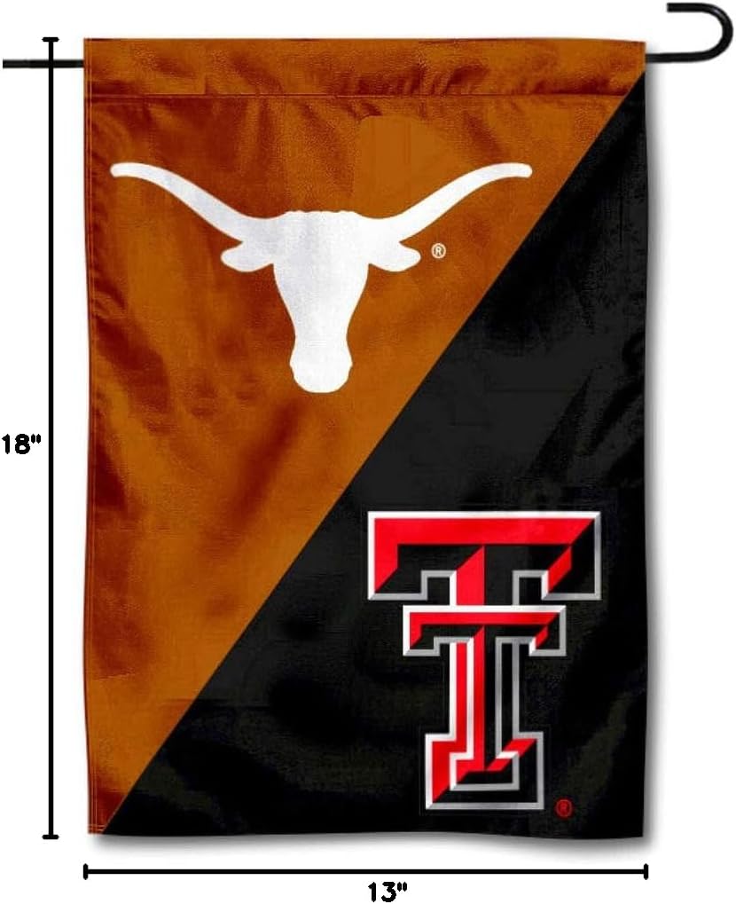 Texas vs. Texas Tech House Divided Garden Flag Banner