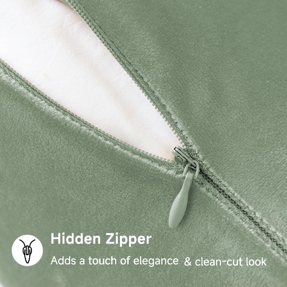 Sage Green Microfiber 16" x 16" Decorative Throw Pillow Covers