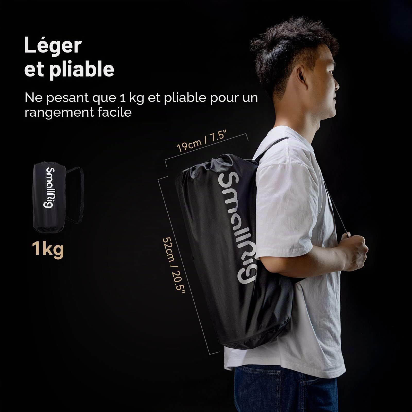 SMALLRIG Parabolic Softbox (LA-D65), Boîte Souple à Dégagement Rapide de 65 cm pour Lampes COB à Monture Bowens - 4157