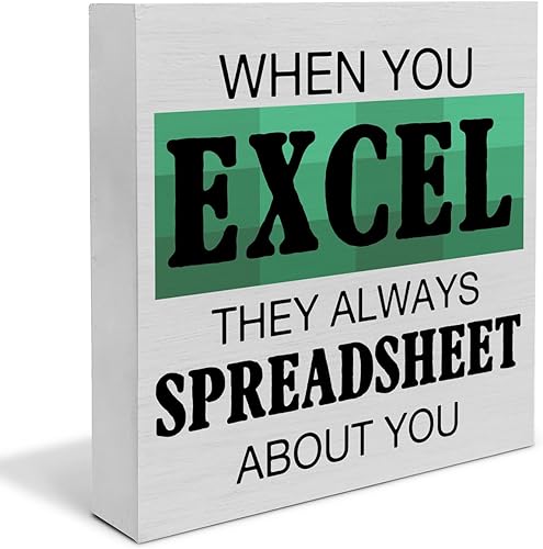 Cartel rústico de madera para regalo de contador, decoración de escritorio, con texto en inglés "When You Excel They Always Spreadshe", letrero de