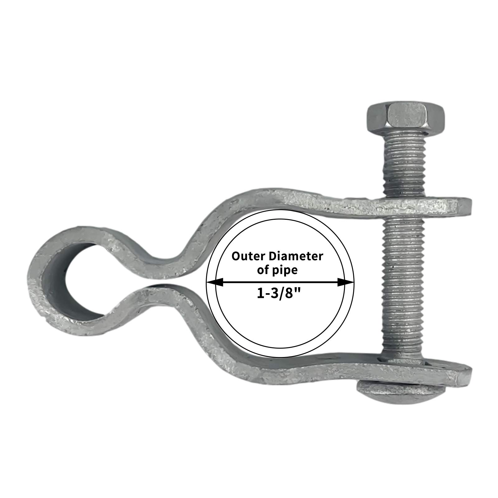 13/8" Pressed Steel Chain Link Fence Post Hinge 2Pack, Fence Frame