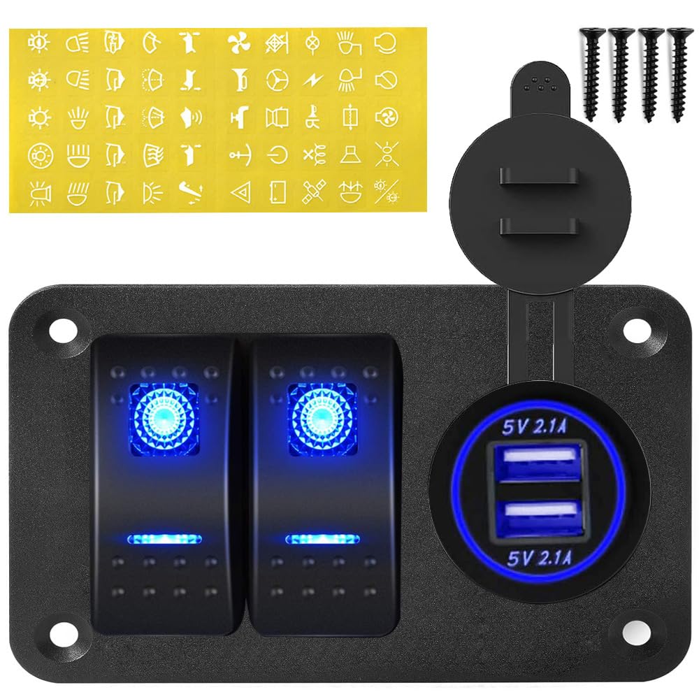 LED Rocker Switch Panel 12V 24V 6 Gang Auto Switch Panel On OFF Für