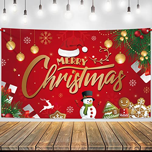 KatchOn, XtraLarge Red Holiday Banner  72x44 Inch | Festive Backdrop for Seasonal Party Decorations | Winter Celebration Banners & Photography Background