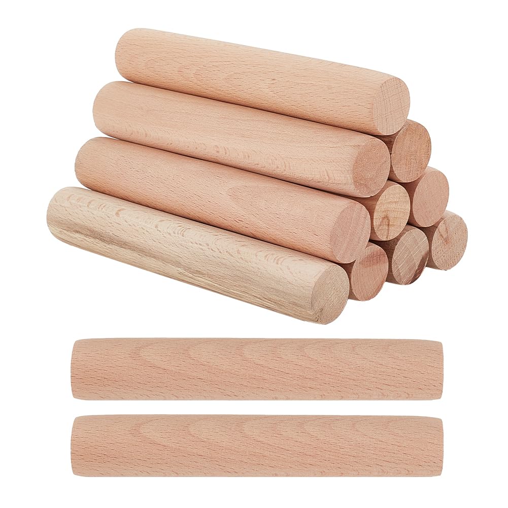OLYCRAFT 12 Mattarelli In Legno Di Faggio 16,1 Cm - Mini Rullo Per Argilla, Pasta E Ceramica - Ideale Per Artigianato E Cucina