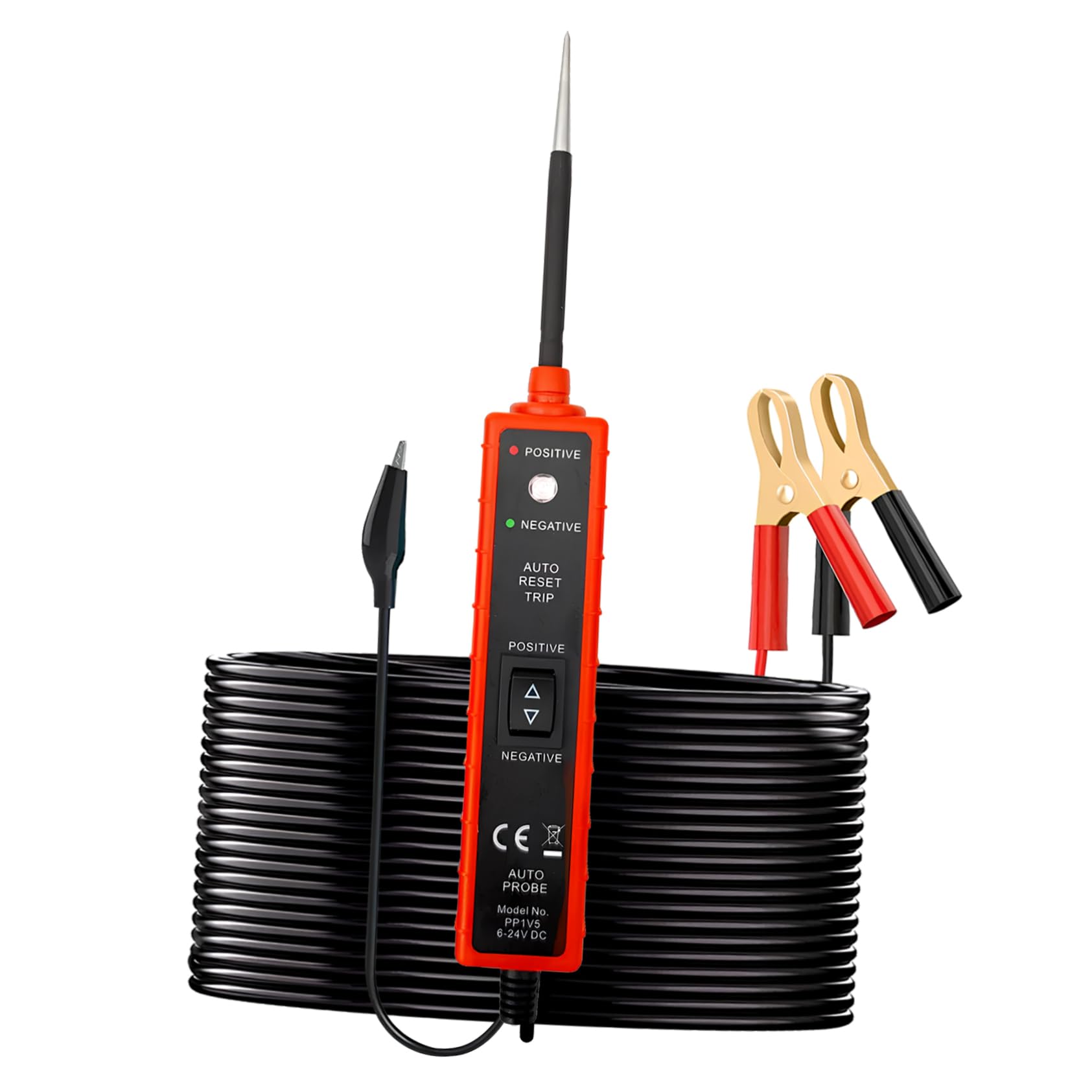Amosfun Comprobador de Circuitos Automotrices, Detector de Cortocircuitos y Circuitos Abiertos, Rango Dc 6-24v, para Motocicleta y Remolque