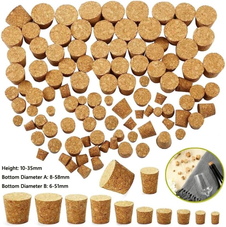 5-100Pcs Wine Corks Wine Stopper Reusable Portable Sealing Stopper for Bottle Bar Tools Kitchen Accessories(Mix 100pcs)