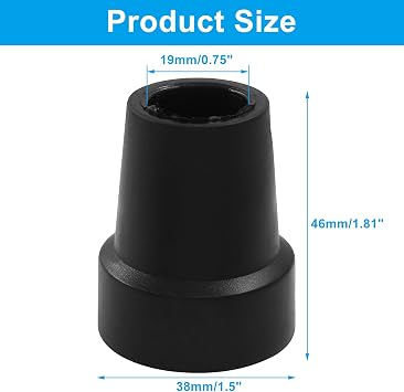 Bonsicoky Rubber Cane Tips 3/4 in, Canes Hiking Stick Replacement Tips
