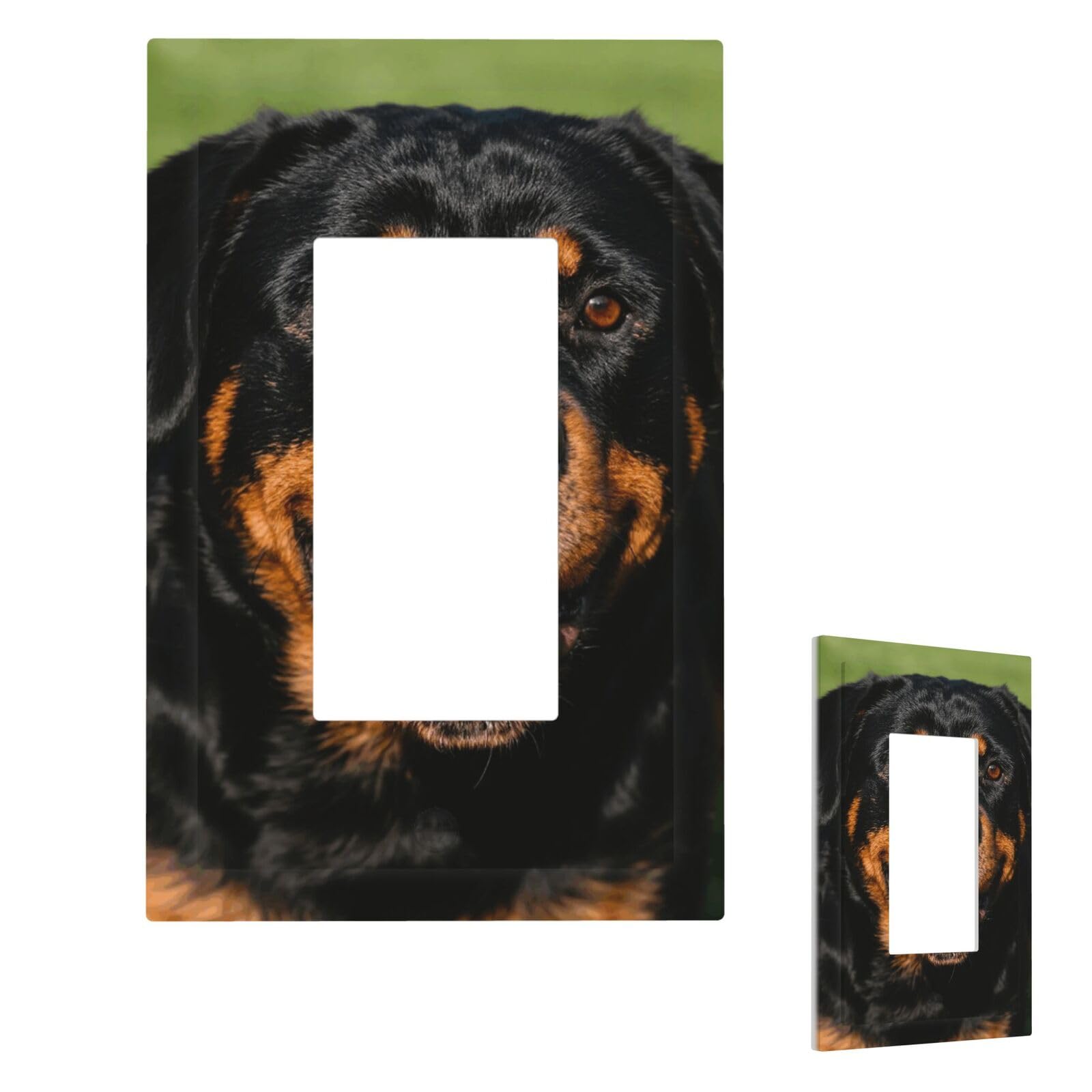 Rottweiler Wall Plate Cover Modern Decorative 1 Gang Light Switch Cover Unbreakable Receptacle Outlet Covers For Living Room Bedroom Home Decor 1 Gang