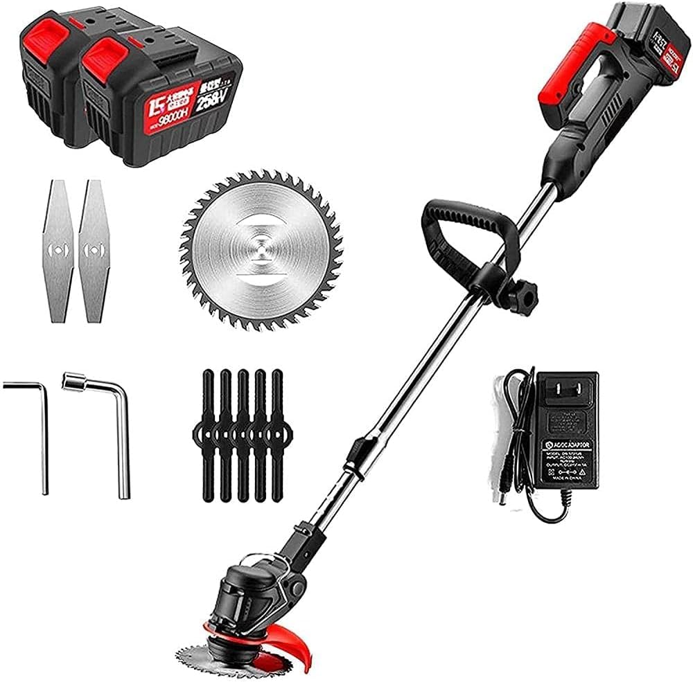 NAKEAH Cortacésped de Mano for el hogar, inalámbrico, Multifuncional, con batería de Litio, cortacésped Recargable, 2 baterías, 2 baterías