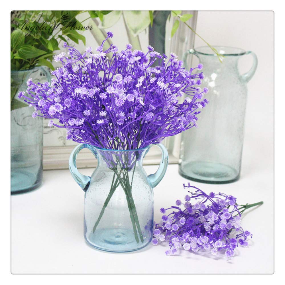 Bouquet di Fiori Artificiali Bouquet da Sposa Non Ti Scordar di Me San Valentino Fiore Finto Casa Matrimonio Giardino Decor Plastica Gypsophila Regalo 35cm