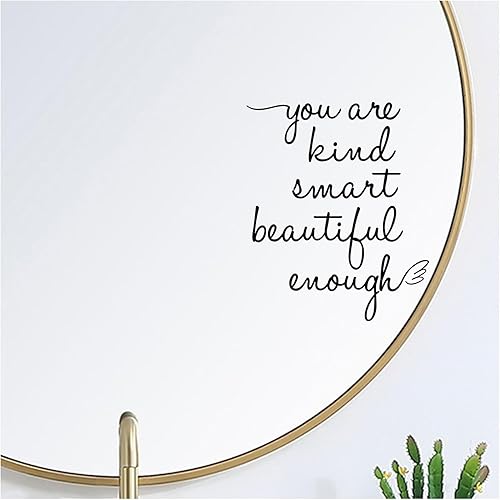 Miniatura 8 de Calcomanías de afirmaciones de espejo de baño, You are Kind Smart Beautiful Enough Calcomanías de vinilo, lindas calcomanías de espejo para