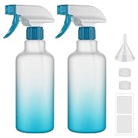 Vista 14 de Botellas de plástico Hethyo, botellas de spray vacías 16.9oz/500ml, paquete de 2 botellas de pulverización resistentes, botella de agua